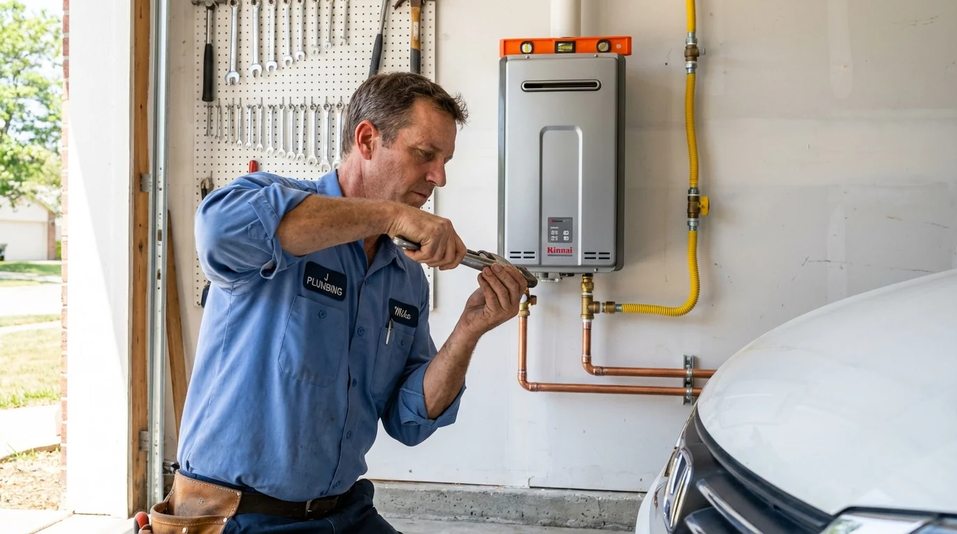 Tankless water heater installation by a Johns Plumbing LLC plumber in New York Mills